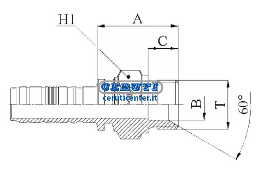 Male Gas Barrel Sv. 60 °