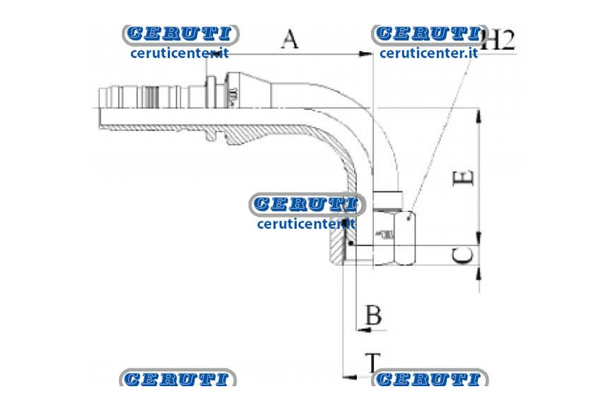 Female Gas O'Ring 90 '° (Dado Barbed)