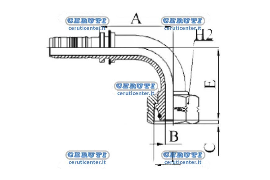 Female Metric Din 90th Heavy Series (Nut Through)