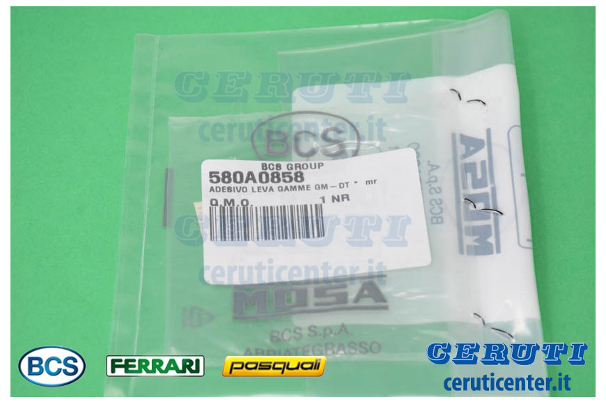 Decal - BCS genuine -  580A0858 - replaces - 58074223