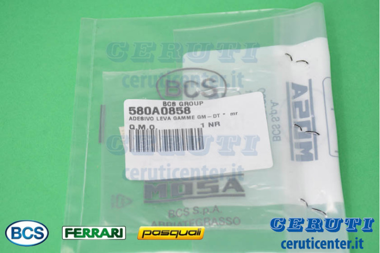 Decal - BCS genuine -  580A0858 - replaces - 58074223