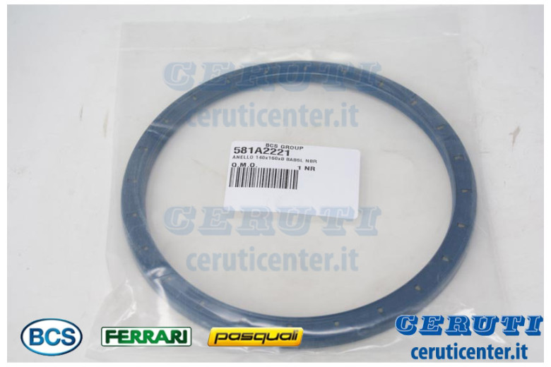 Anillo 140X160X8 Babsl Nbr - BCS Original -  581A2221 - reemplaza - F0802800030