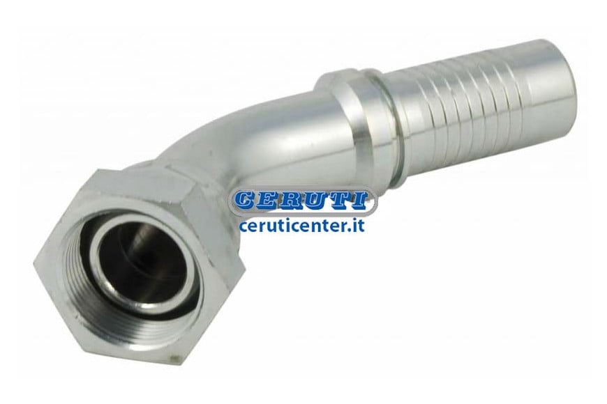 Raccordo Filettato Femmina A 45° Diametro Del Tubo 1/4" - 6 Mm Filetto M16  x  1,5