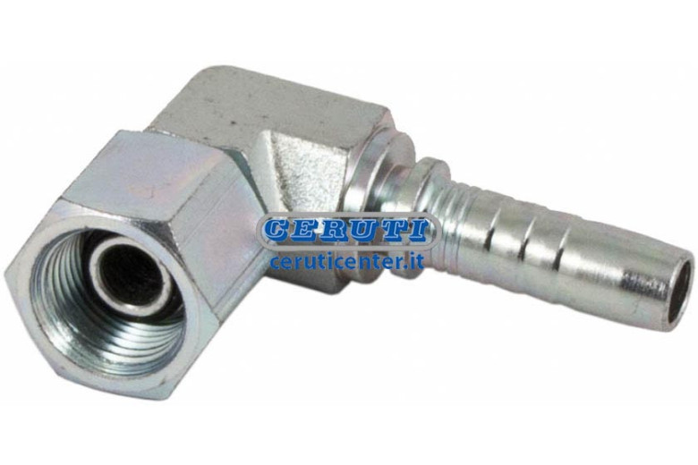 Compact Female 90 ° Cone 60 ° O. Ring fillet Gas Barrel - BSP Standard