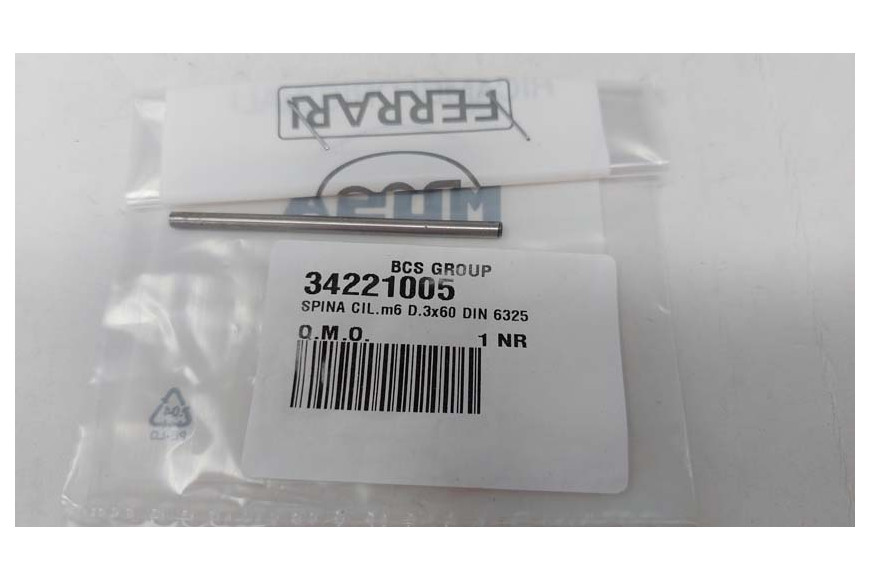 Cyl. Plug M6 D.3X60 Din 6325 - BCS genuine - 34221005