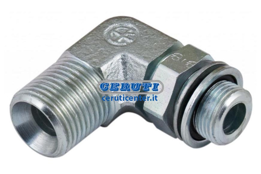 Adaptador Orientable 90° Macho-Macho Con Junta Torica
