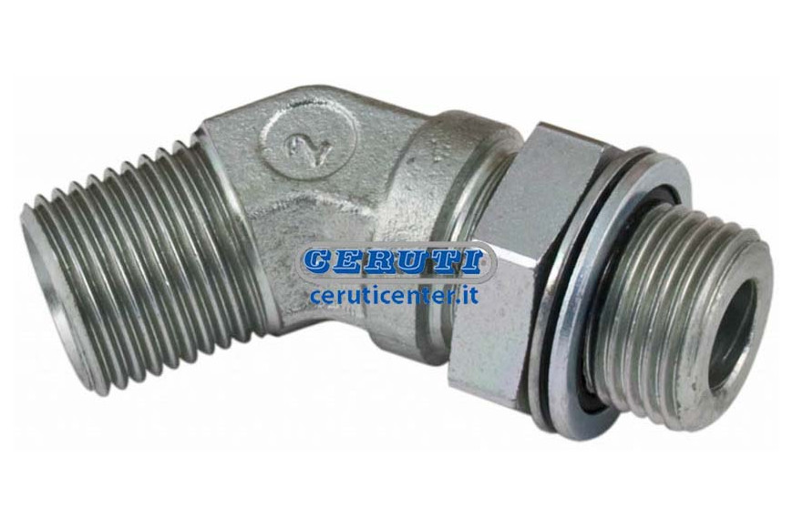 Adaptador Orientable 45° Macho-Macho Con Junta Torica