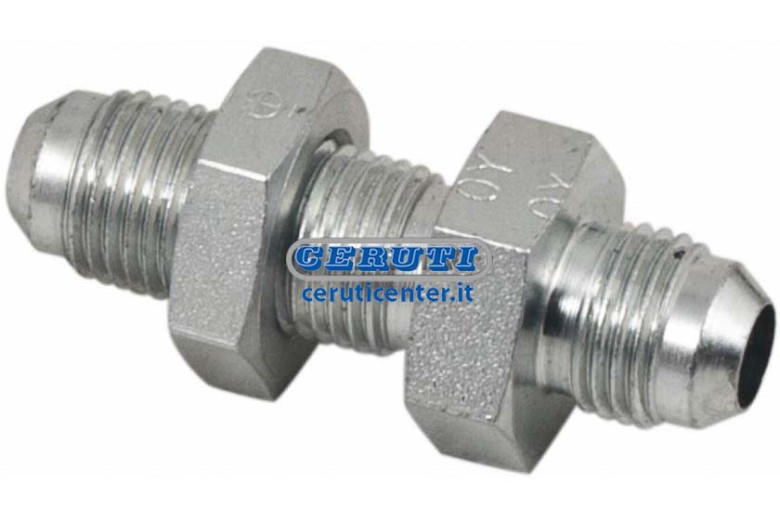Nipples Passaparete Diritto Maschio Maschio - Jic 37° Filetto 9/16" Unf Foro 3/8" - 10 Mm