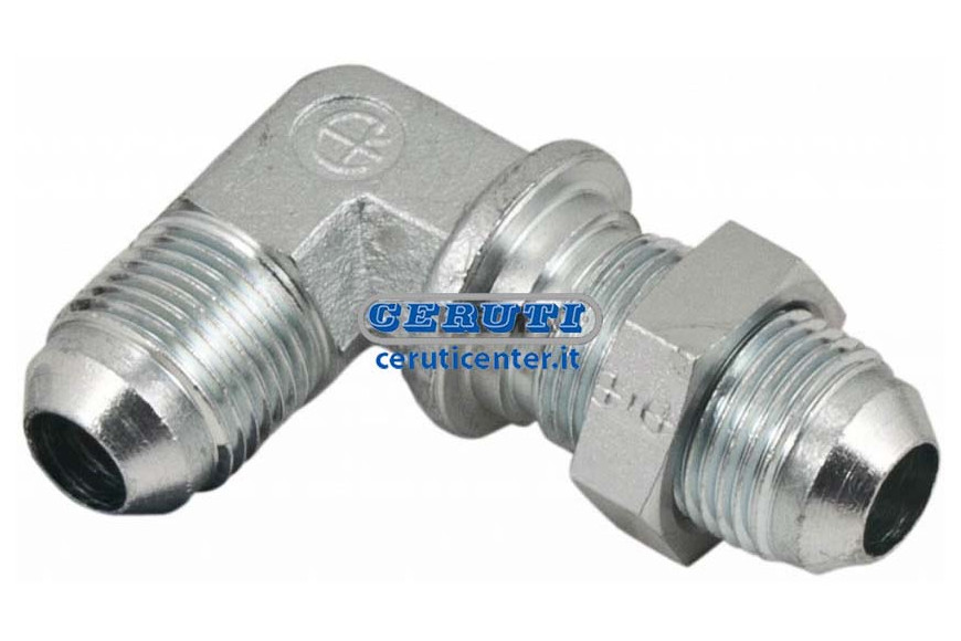 Jic 90° Passwall Nipple Thread 3/4" Unf Hole 1/2" - 12 Mm
