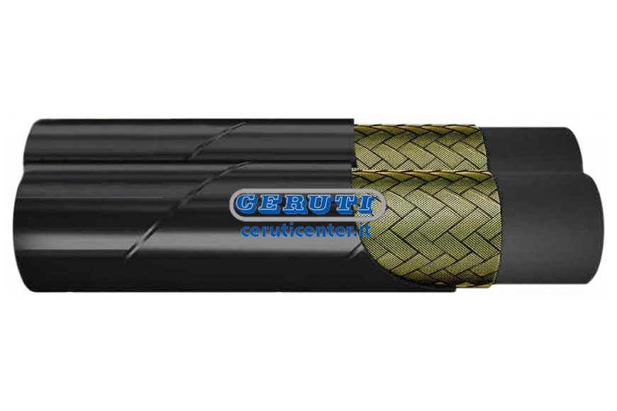 Tubo Flessibile Gommato Binato 1Sc Diametro 3/8" Inch