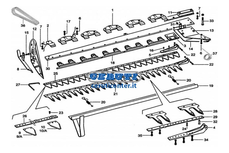 Spare Parts Of Gaspardo Mowers Gribaldi & Salvia Mod. Superior 402