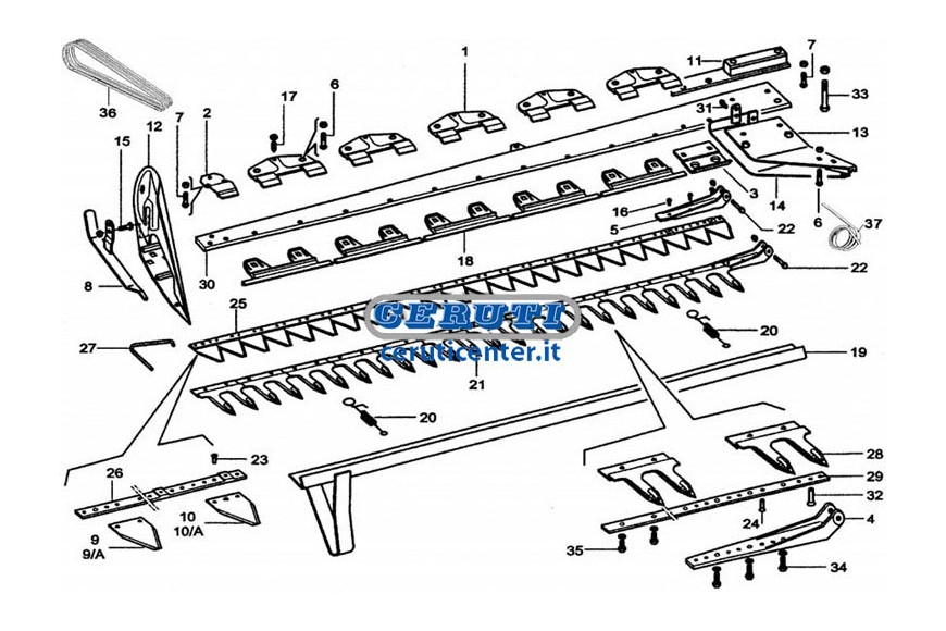 Spare Parts Of Gaspardo Mowers Gribaldi & Salvia Mod. Superior 402
