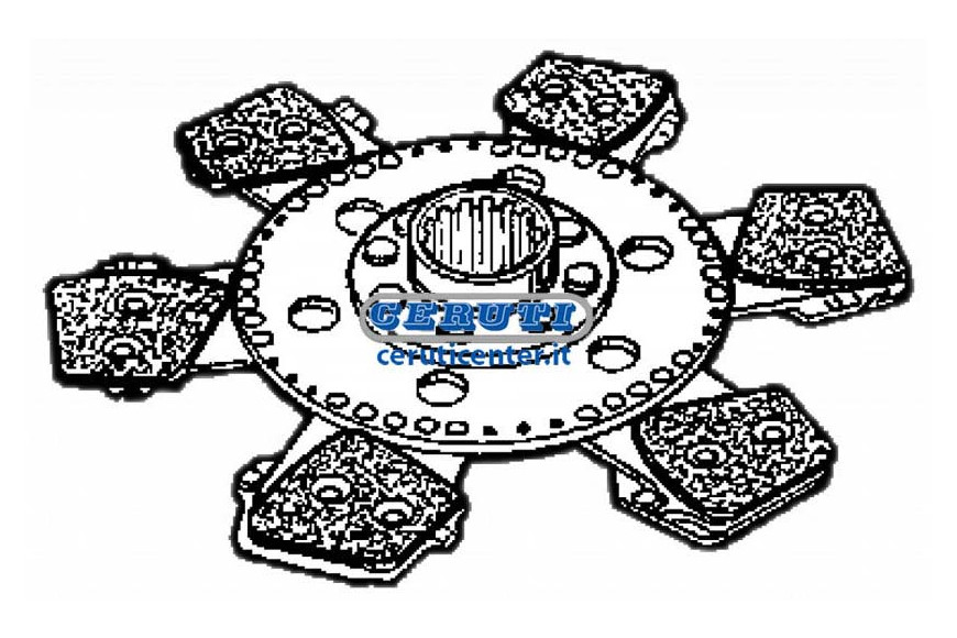 Central Rigid Cerametallic Plate With 6 Vanes Ø 280 Sintered 48X44Ev - 23 Grooves