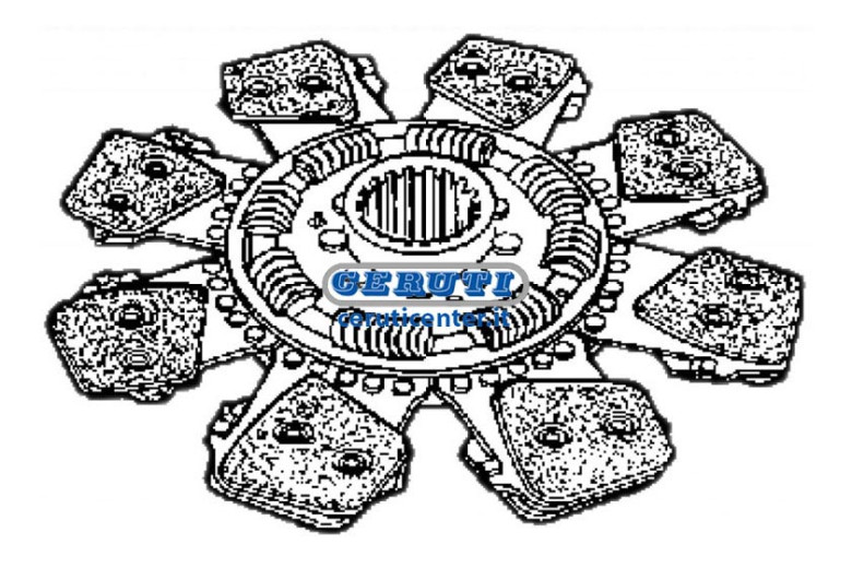 Central Cerametallic Plate With 7 Vanes And Tension Springs Ø 330 - 50X46V - 23 Grooves
