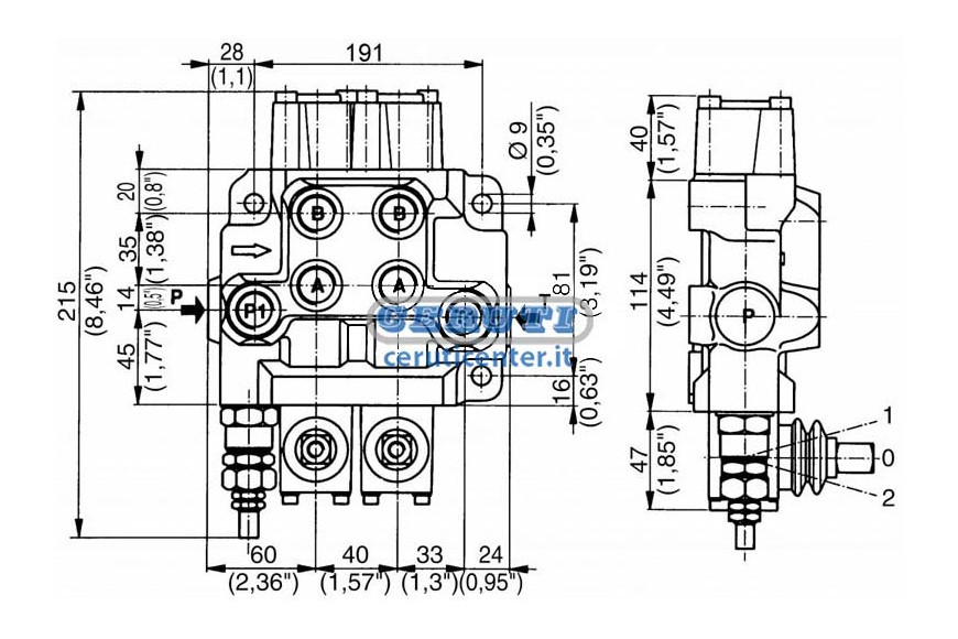 Distributeur Monobloc 4 Levier 1/2"" Type Dn Avec Possibilité Montage Carry-Over