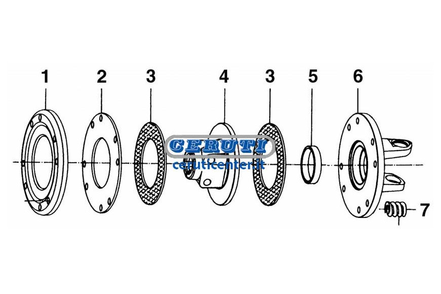 Flange Type Car. 6 - For Clutch Assemblies With 2 Plates Diameter 180 And 200 By-Py/Eurocardan