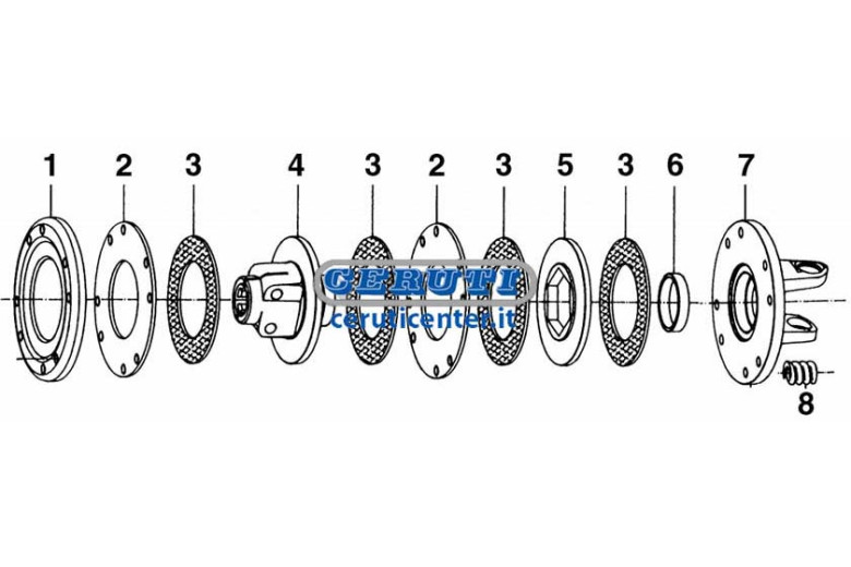 Mozzo Con Flangia 1" 3/4 - Z20 - Per Frizioni A 4 Dischi Da Diametro 180 E 200 By-Py/Eurocardan