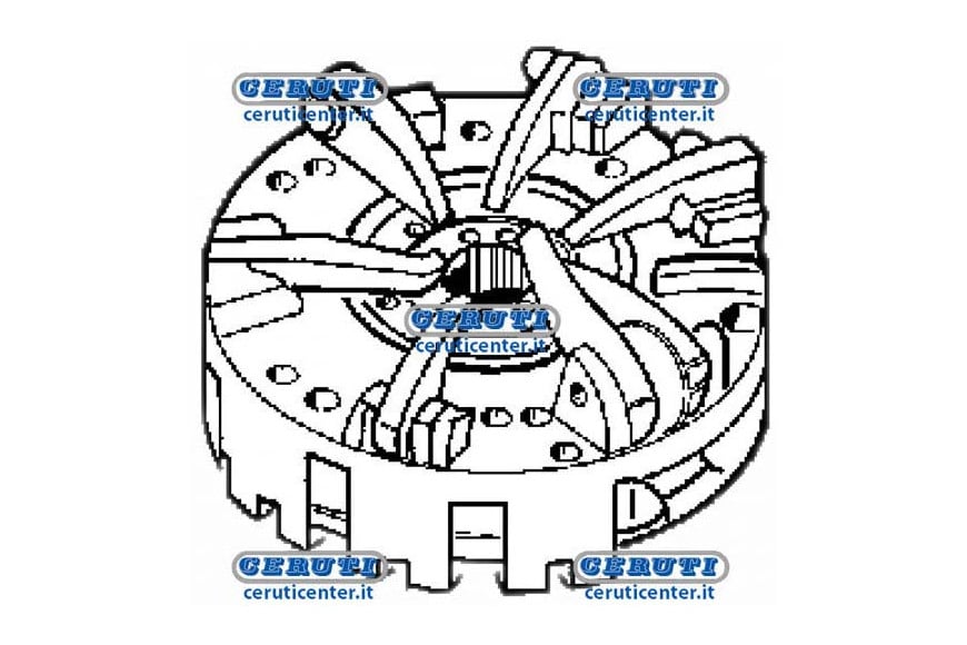 Mechanismus Mit 6 Hebeln, Komplett Mit Zentraler Metall-Keramik-Scheibe 6 Segmente Ohne Pto Scheibe Platte Ø 310 Mm
