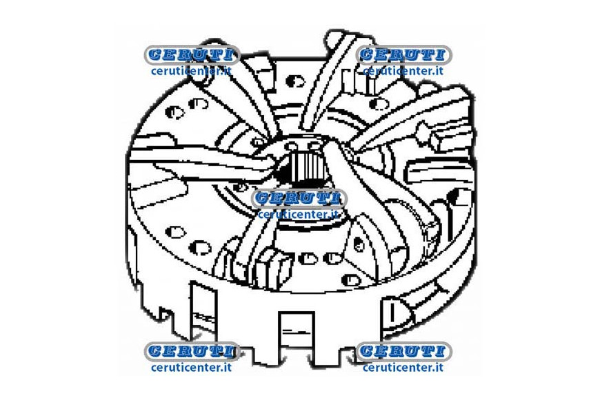 Mechanism With 3 Levers Complete With Central Plate, Without Pto Plate Plate Ø 215 Mm