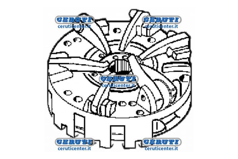 Mechanism With 3 Levers Complete With Central Plate, Without Pto Plate Plate Ø 215 Mm