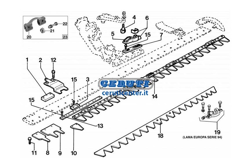 Spare Parts For Motor Mowers Bcs 600 - 700 Type "Europa"