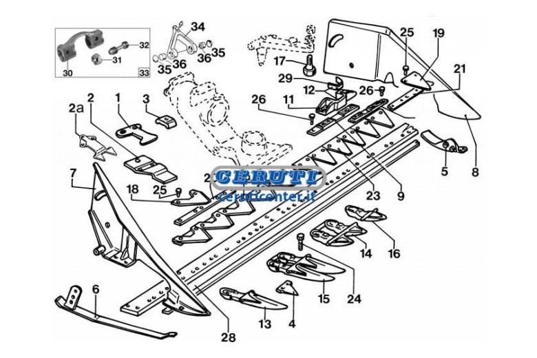 Slitta Registrabile Sinistra Per Motofalciatrici Bcs Serie 600 - 700 Tipo "Centrale" - Slitta Sx Per Mf.Bcs-Grillo