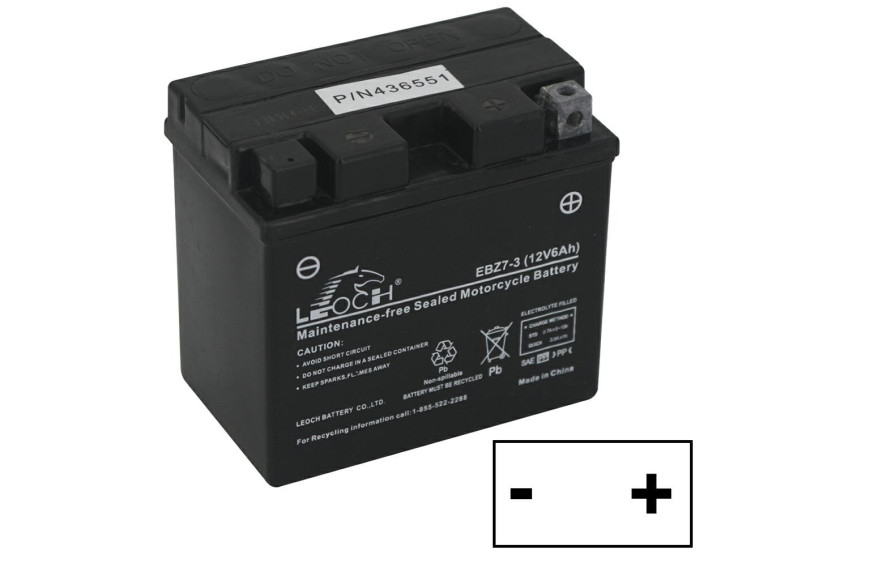 Batteria 330366 - 6 Ah, Polo Positivo A Dx, L. Mm 113, P. Mm 70, H. Mm 107, H.Totale Mm 107. Batteria Agm Husqvarna Rider 77 