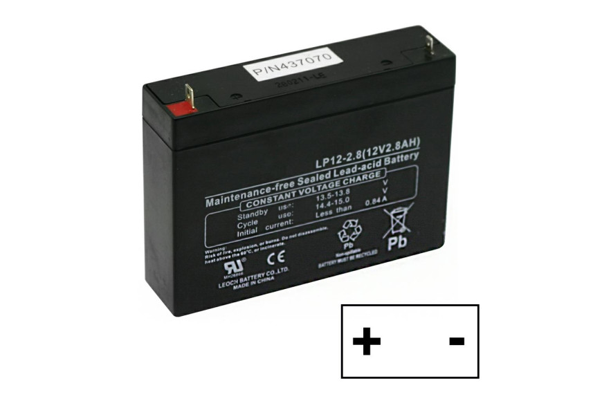 2.8 Ah, Positive Pole A Sx, L. Mm 133, P. 33 Mm, Mm H. 97, H.Totale 101 Mm. Husqvarna Mowcart AGM Battery