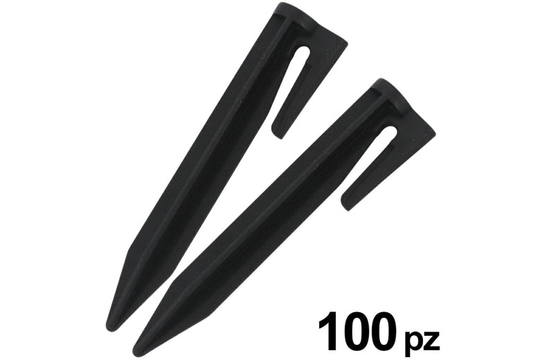 Picchetti Per Cavo Perimetrale In Plastica, Lunghezza 85 Mm. Confezione Da 100 Pz 