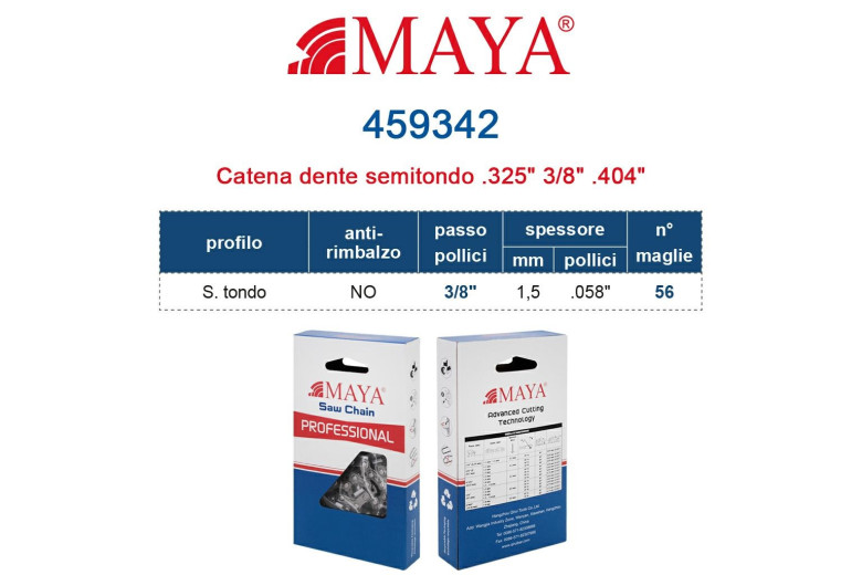 Packaged Chain 3/8 "- 1.5 Mm .058" - 56 Maglieprof. S.Tondo Without Rebound