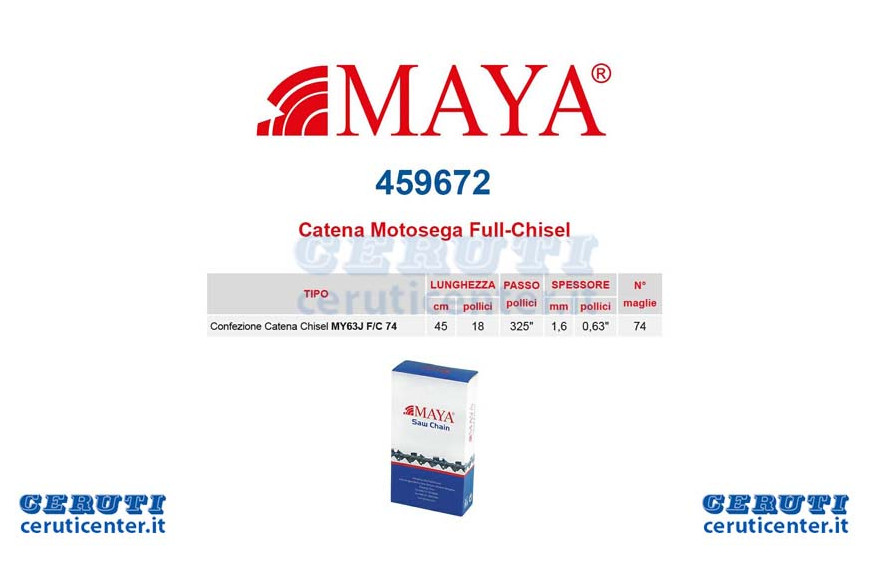 Packaged Chain 325 "- 1.6 Mm .063" - 74 Maglieprof. Framework With Rebound