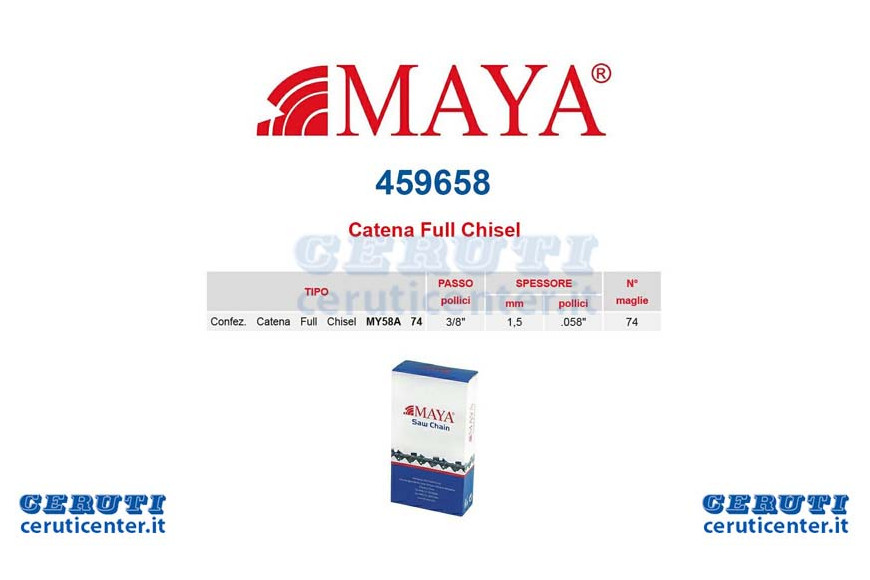 Packaged Chain 3/8 "- 1.5 Mm .058" - 74 Maglieprof. Framework With Rebound