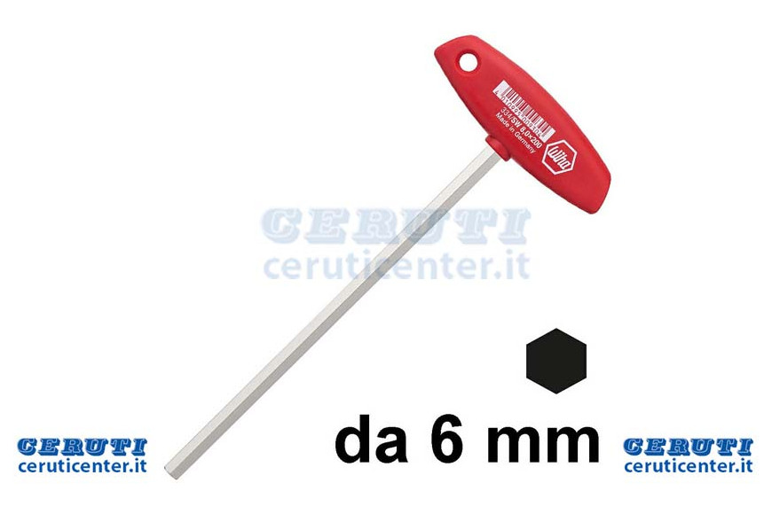 Männliche Inbusschlüssel Griff mit einem T ab 6 mm