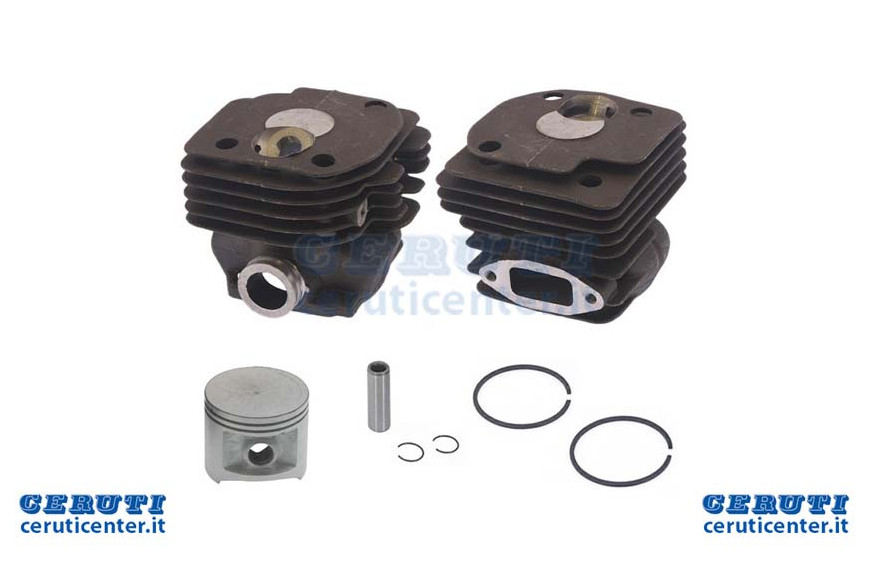 Cilindro completo motosega Husqvarna 372, aspirazione tonda, pistone cod 362009
