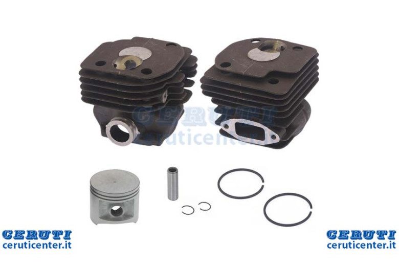 Cilindro completo motosega Husqvarna 372, aspirazione tonda, pistone cod 362009