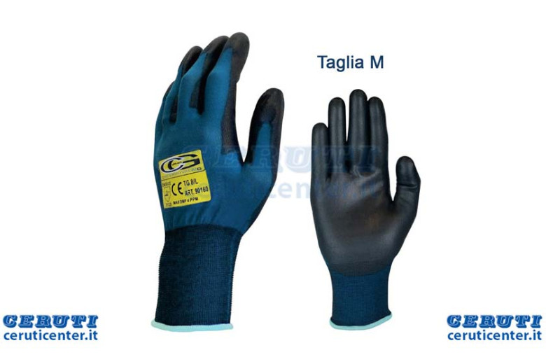Glove Polur 160 Extrafine, Nylon No seams, Partial Coating Polyurethane, Size 7 / M