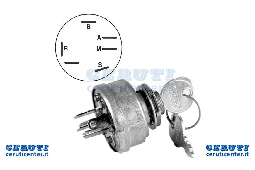 Starter Switch 4 Poles, 2 More Positions Start Fixing A ring. Comes Complete With Key