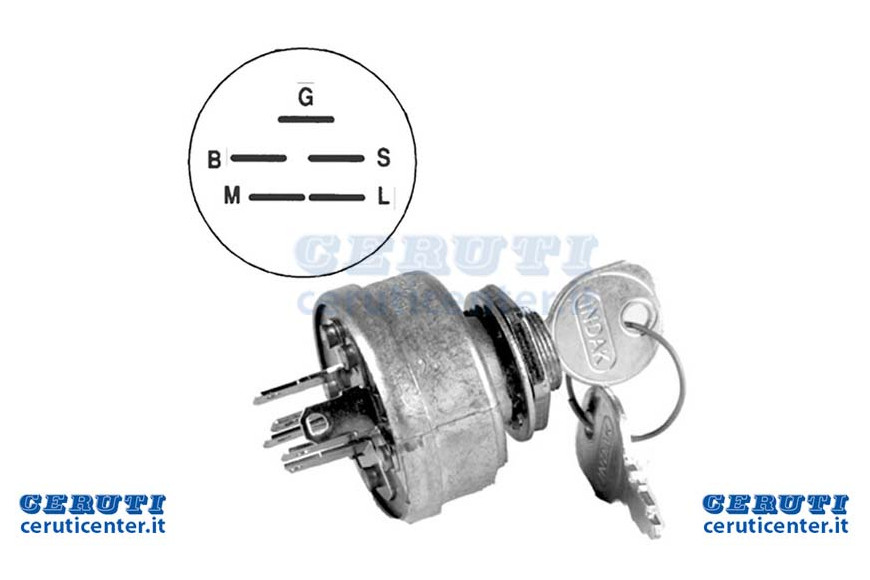 Startschalter 5 Poli, 3 Positionen (A Nebel) Mehr Starten eines Ring Fixing. Komplett mit Key