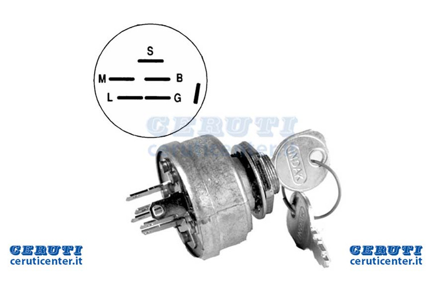 Starter-Schalter 6-polig, 2 Weitere Positionen beginnen Ein Ring Fixing. Komplett mit Key