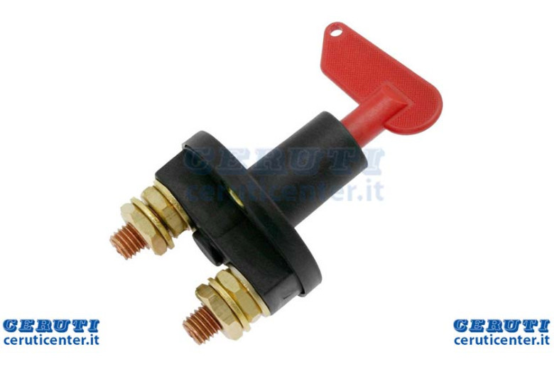 Interruptor Desconecte la batería de hasta 75 Ah con llave extraíble. Postes de Ø 10 mm