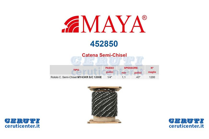 Roll chain 1/4 "- 1.1 Mm .043" - 1.200 Maglieprof. S.Tondo With Rebound