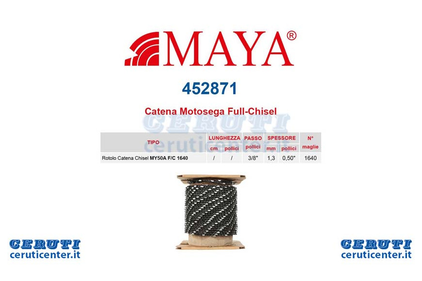 Roll chain 3/8 "- 1.3 Mm .050" - 1.640 Maglieprof. Framework With Rebound