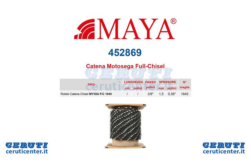 Roll chain 3/8 "- 1.5 Mm .058" - 1.640 Maglieprof. Framework With Rebound