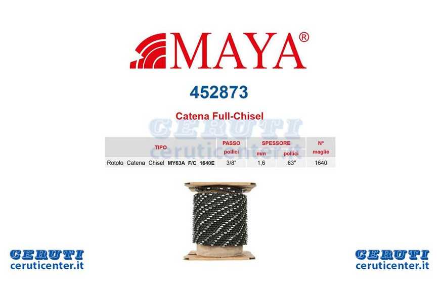 Roll chain 3/8 "- 1.6 Mm .063" - 1.640 Maglieprof. Framework With Rebound