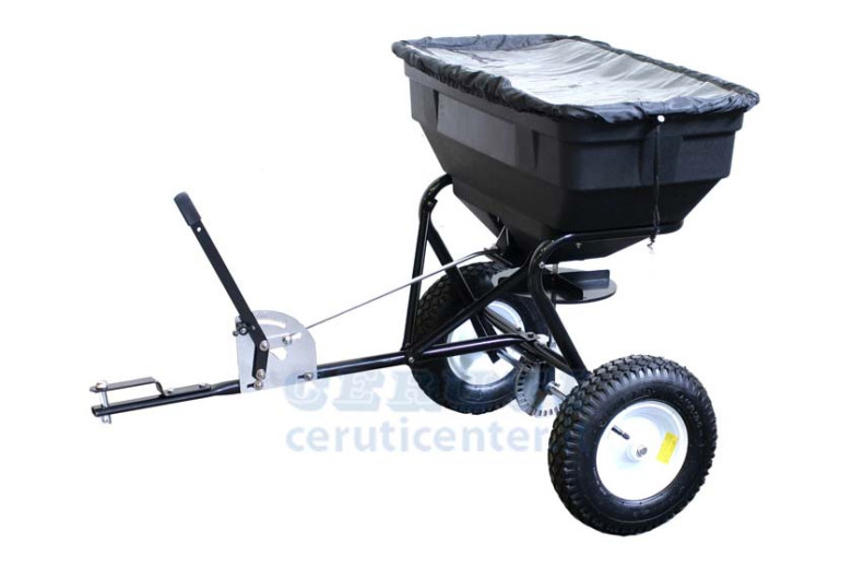 Fertilizer spreader tow with rubber wheels 14 ", max 56 Kg capacity
