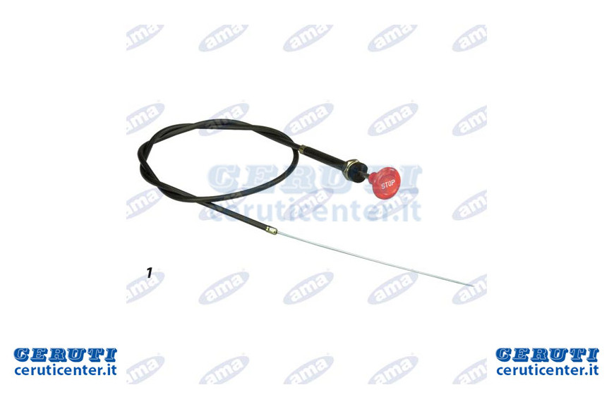 Tirante Stop Motore, Cavo L   2200 Mm E Pomello Stop Rosso