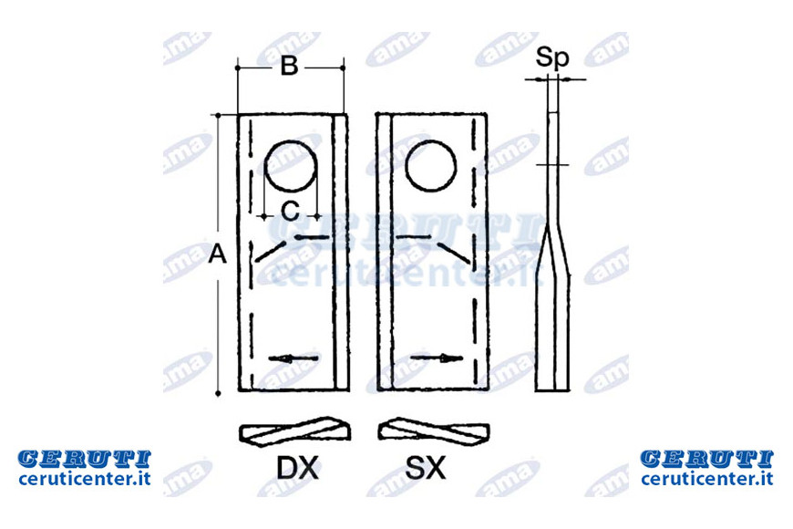 Couteau plié 94X48X3 Dx