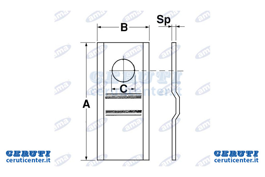 Messer 108X47X3 Bent