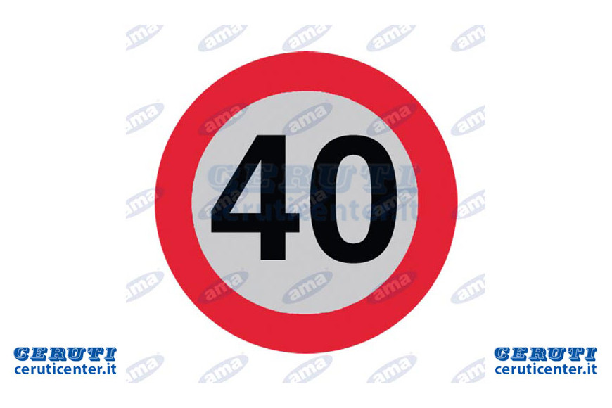 Limite Di Velocità 40 Km/H Alluminio - Ama