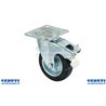 Caoutchouté Roue 100x30 pivotantes avec frein